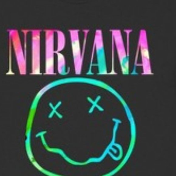 Women's Nirvana Neon Smile Short Sleeve Boyfriend Graphic T-Shirt SZ 3XL - Picture 2 of 3